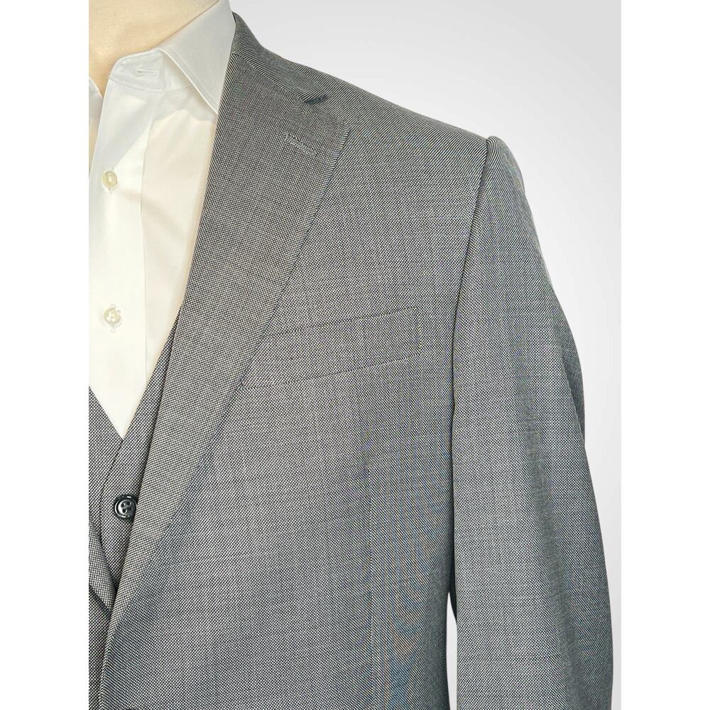 Hart Schaffner Marx 3 Piece Suit 44L 38x29.5 Chicago Fit Gray Birdseye Note - Picture 9 of 15